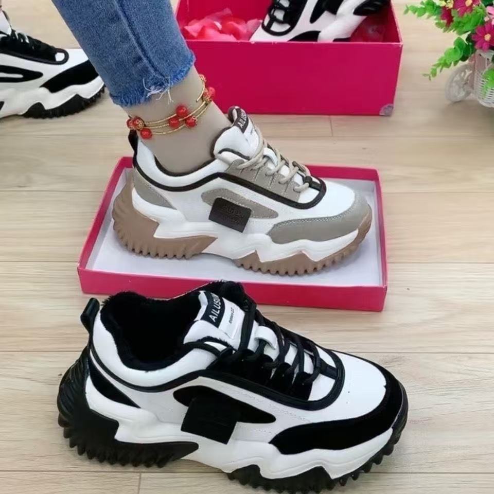 Dad Shoes Winter Velvet New Casual Shoes Platform Heightening Sneakers