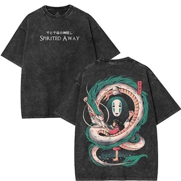 Retro Vintage Limited Spirited Away Chihiro Washed Tee Unisex Heavyweight Cotton L