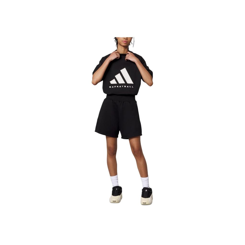 Adidas SS23 Chapter 03 Logo Print Knit T-Shirt Unisex Tops Black IR8492
