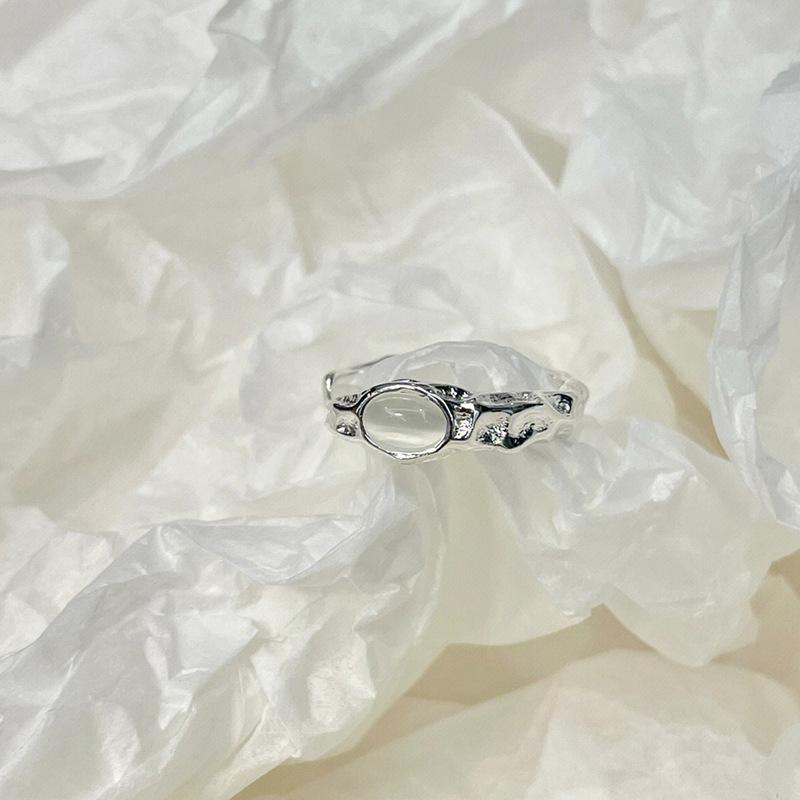 Niche Design Sense Cold Wind French Irregular Personality Opening Simple Liquid Ring Women'S Fashion
