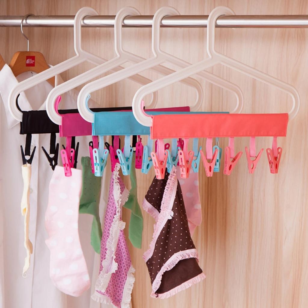Bathroom Hanger Clothes Drying Peg Can Be Folded Travel Drying Underwear Socks Small Clip Travel Drying Clothes Hanger Portable