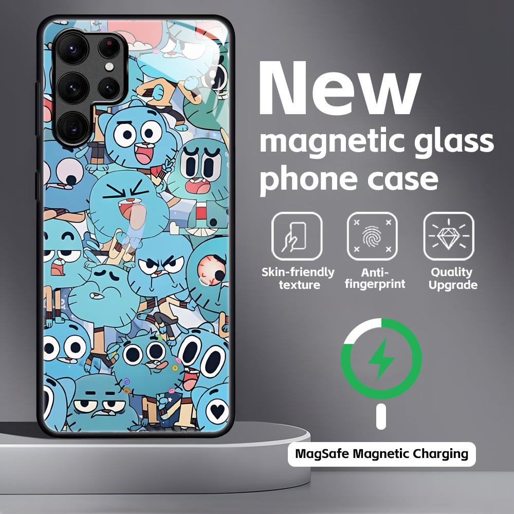 The Amazing World of Gumball  Phone Case For Samsung S25 S24 S23 S22 S21 S20 Plus Ultra Note20 Glass Magnetic Case
