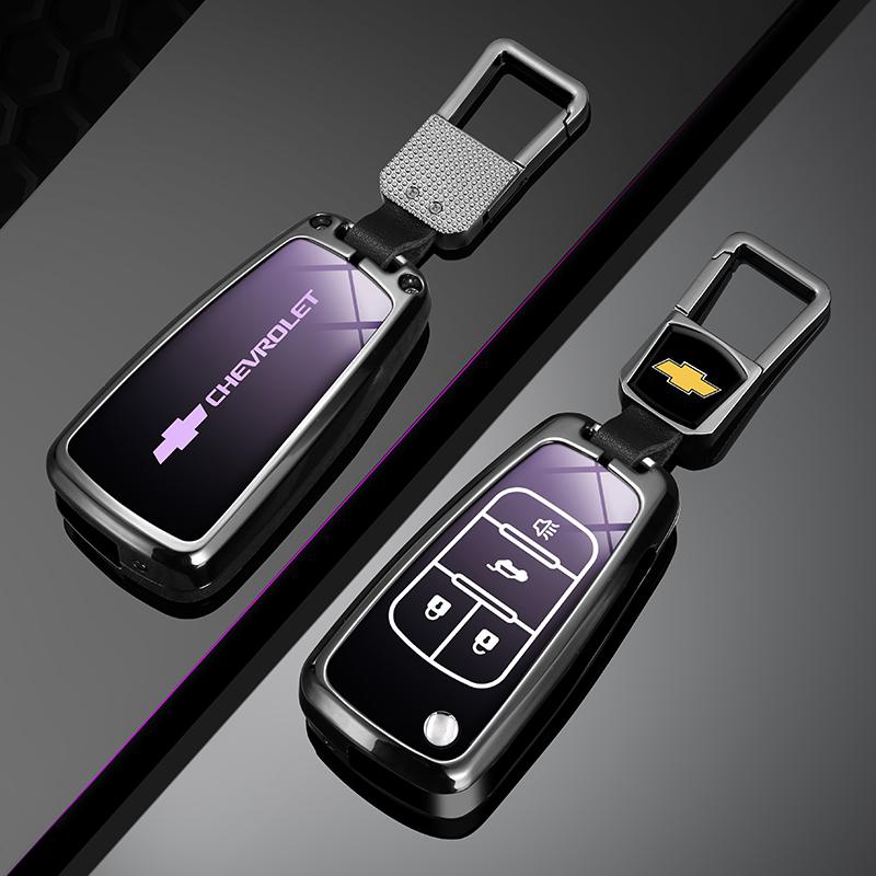 Zinc Alloy Car Flip Key Case Cover Shell Bag For Chevrolet Cruze Aveo Trax Sail Malibu Captiva Prism Spark Protector Accessories