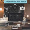 EIOMR 13A UK Standard Plug Power Wall Socket and Switch 250V, with USB Type-C Charger Port 5V 2.1A, Black PC Curved Frame Panel