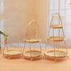 1/2/3 Tier Snack Display Stand Weave Storage Baskets Fruit Tray Bamboo Weaving Baskets  Home