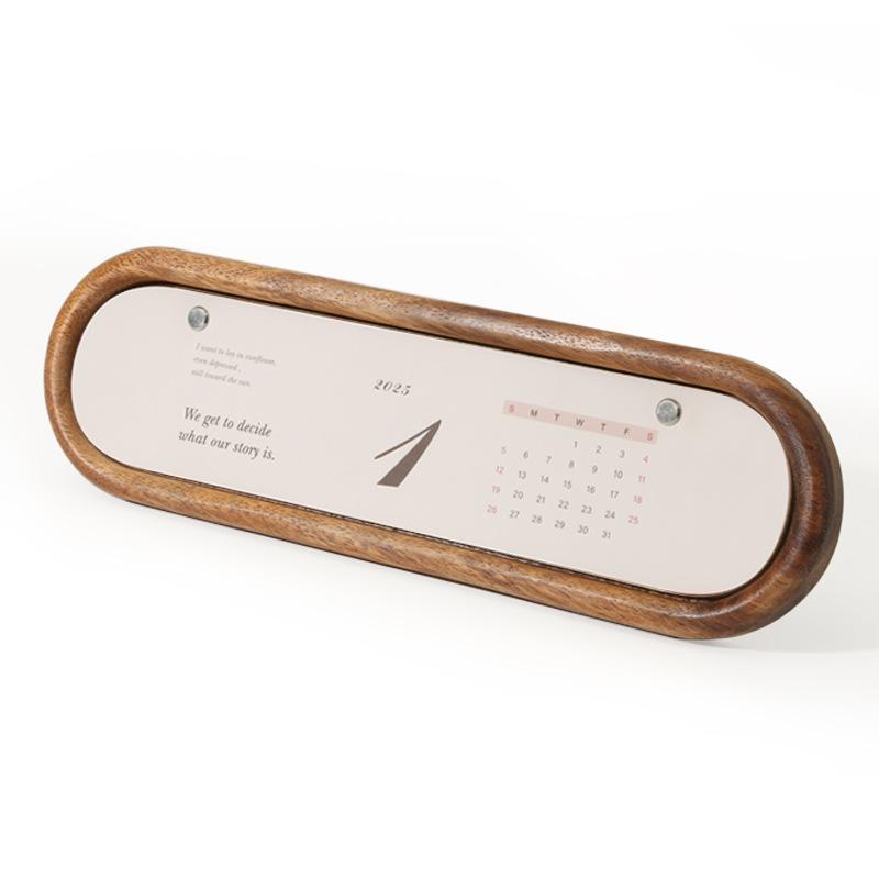 Solid Wood Creative Annual Calendar Solid Wood Office And Living Room Desktop Display Calendar Book New Style