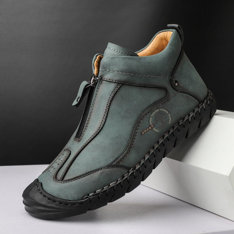 Fashion Men Casual Handmade Shoes Autumn Winter High Quality Comfortable Fur Plush Soft Lightweight Non-slip Trend Hiking Driving Warm
