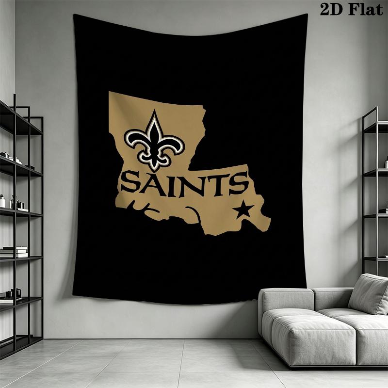 New Orleans Saints Wall Tapestry Aesthetic Wall Hanging Printed Fabric Blanket Decorative Tapestries for Bedroom Living Room Home Decor
