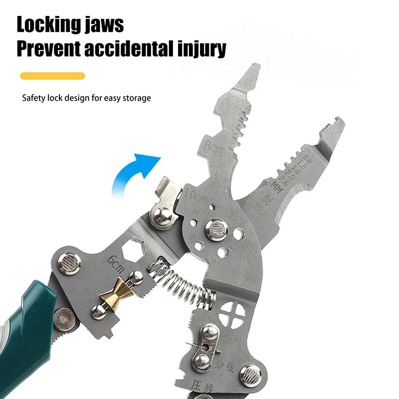1Pcs Multifunctional Foldable Wire Stripper Crimper Cable Cutter Pliers Electrician Cable Cutting Wiring Pulling Stripping Tools