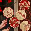 Double-Sided Red Bridesmaid Wedding Fan for Morning Robes and Photos