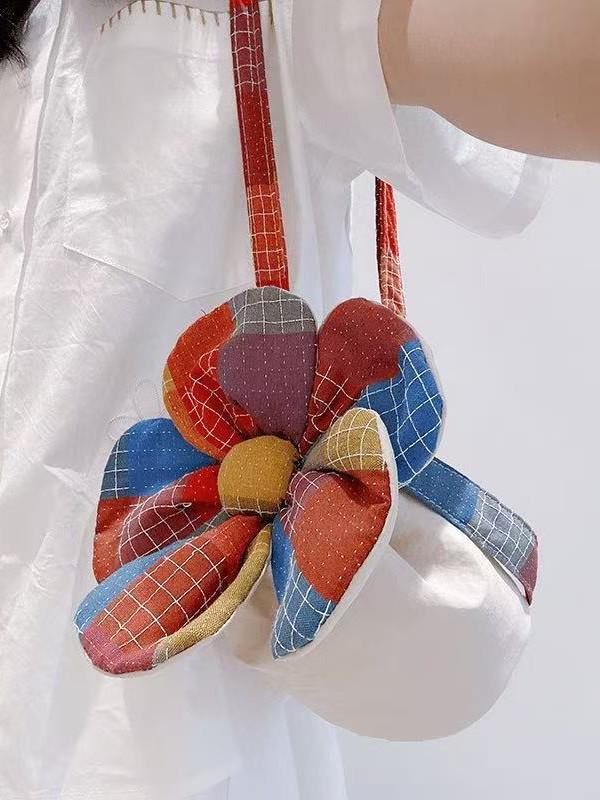 2025 Sommer Ethnischer Stil Dreifarbig Floral Kosmos Umhängetasche