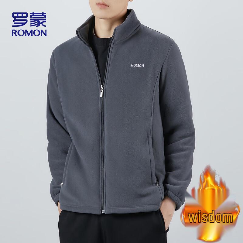 

ROMON Men s Autumn/Winter Stand-Collar Fleece Jacket 5XL