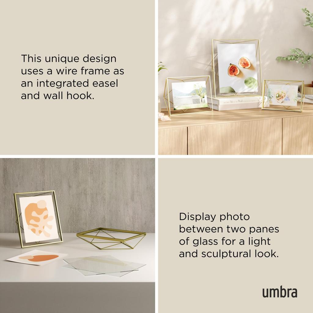 Umbra Prisma Photo Display Frame, 8x10cm Brass
