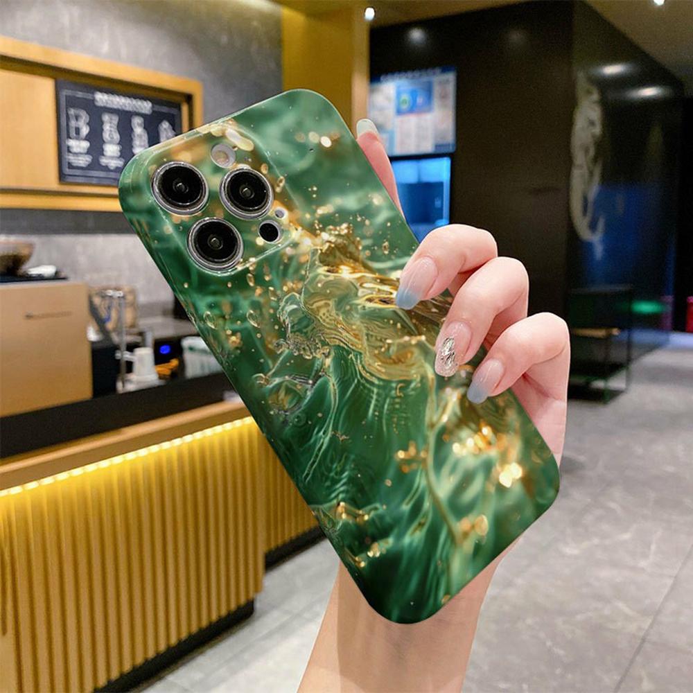 For iPhone 16 Pro Max Case Flowing Gold Pattern Hard PC Phone Cover