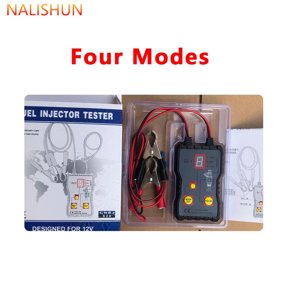 Testeur d'injecteur de carburant et outil de nettoyage DIY Kit d'outils de nettoyage automobile Nettoyeur de rinçage d'injecteur Portable 4 Modes d'impulsion Carburant de voiture