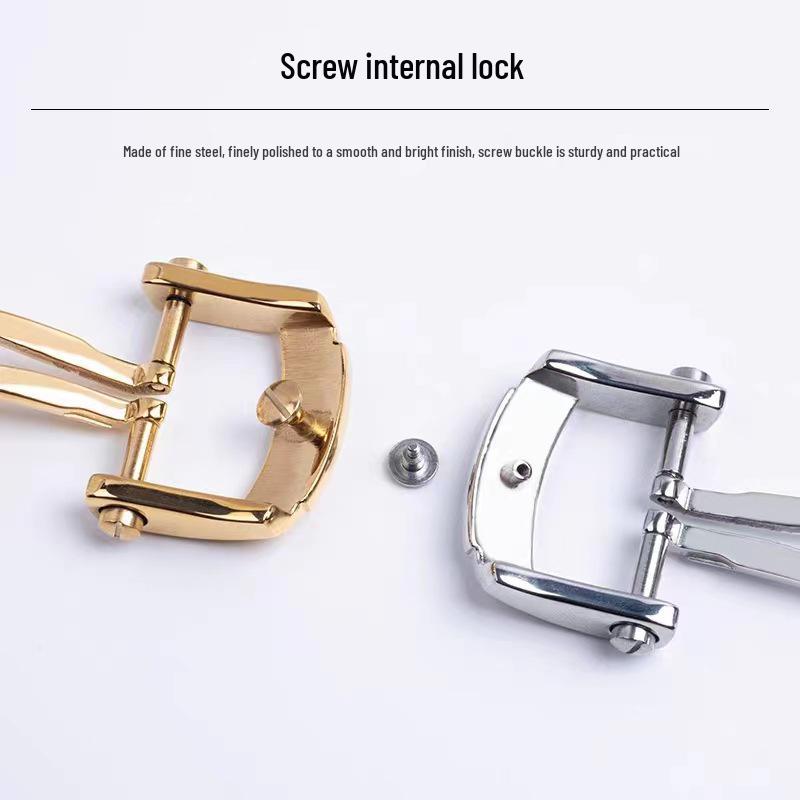 Boucle Papillon Patek 3 en Acier Inoxydable Compatible pour Bracelets Cuir/Caoutchouc Nautilus - Fermoir Déployant à Ardillon Accessoire