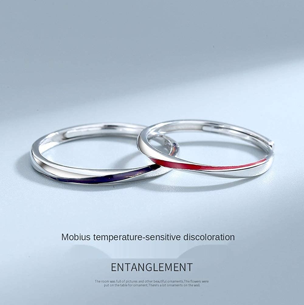 Og gratis 925 sølvfarge par giftering gratis størrelse motetilbehør [Rockyu] ring, herre damestørrelse, ring, stilig, slank, mobilus,