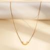 Stainless Steel Minimalist Moon Pendant Necklace Women's Fashion Commuter Personalised Design Collarbone Chain Jewellery Gift
