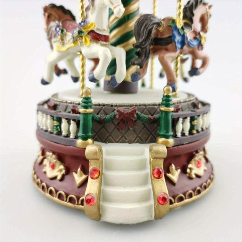 1PC 18-tone Sky City Rotating Music Box Carousel Christmas Gift Birthday Gift Creative Resin Crafts