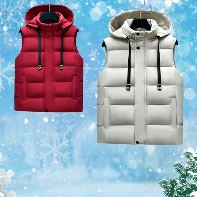 Chalecos con capucha de plumón para hombre, nuevos chalecos ligeros a prueba de viento, informales, para exteriores, ultraligeros, acolchados, para otoño e invierno