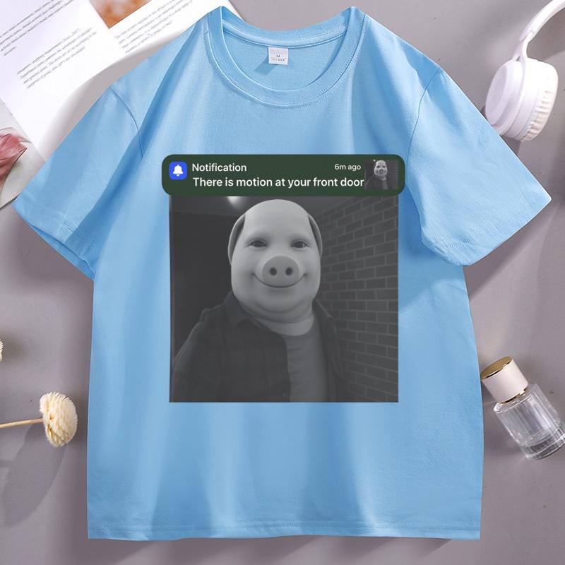 John Pork Meme T Shirt Brainrot Tee Teenager Unisex Unisex Cotton Short Sleeve Tshirt Comfortable Casual Round Neck Tshirt Clothes