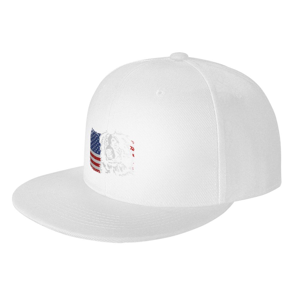 Fashion Australian Shepherd Flag Patriotic Dog Canine Portrait Flat Brim Sun Hat  Running Luxury Women Hat