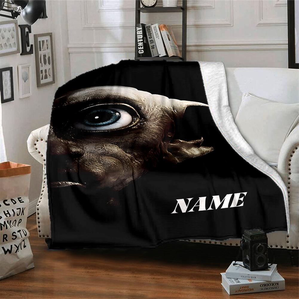 Custom Name Alien Face Close-Up Blanket for Couch & Bed, Plush Cozy Fuzzy Blanket Super Soft & Warm Blankets for Fall and Winter. 090880