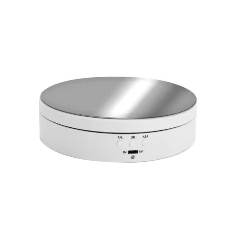 

360-degree turntable, jewelry stand, electric rotating mirror display stand, USB power supply, rotary shooting, three speeds белый