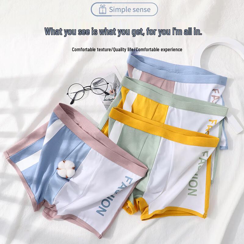 Langsha Men's Cotton Anti-bacterial Breathable Boxer Briefs