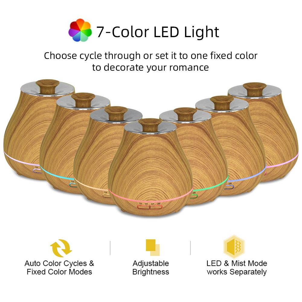 3 Colors Water Kettle Design Aromatherapy Humidifier 7-Color Night Lights Diffuser Auto Shutoff Timer & Ultra Quiet Operation