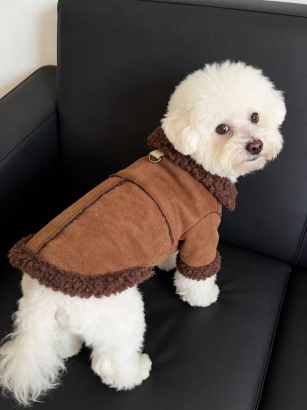 Leash-Attachable Fleece-Lined Winter Clothes for Small Dogs & Cats