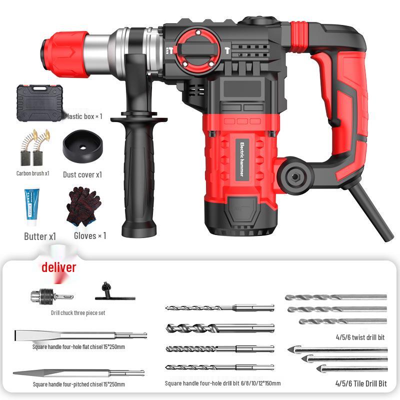 Multi-Function 110V Electric Hammer & Drill with Speed Control for Household and Industrial Use
