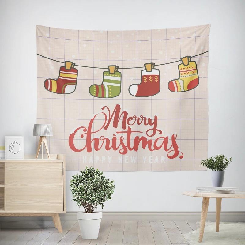 

Новогодняя рождественская тематика носки узор гостиная спальня декоративный гобелен 100x75cm
