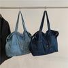 Casual Denim Solid Large Capacity Shoulder & Crossbody Bags Simple Fashion Versatile Portable Commute Women‘s Tote Bags 2025 New