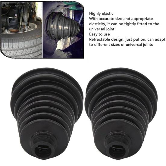 2Pcs CV Joint Dust Cover Set with 4 Stainless Steel Clamps 6 Cable Ties Silicone Waterproof Dustproof Axle Boot Repair Kit for Universal Car