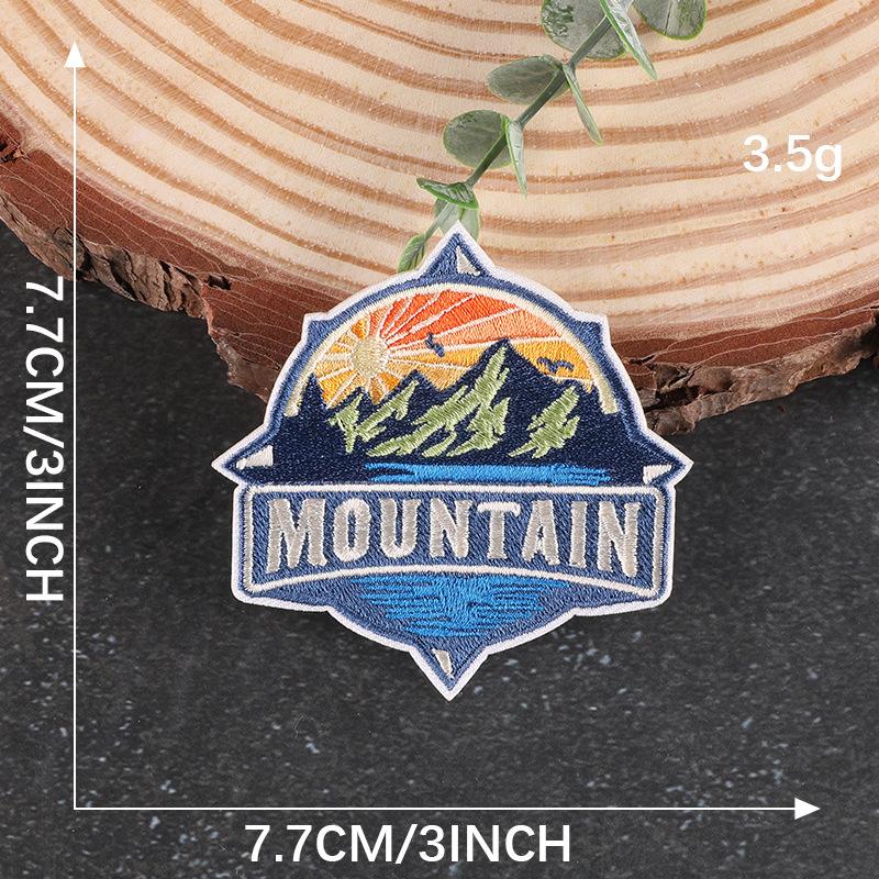 Embroidery Logo Round Badge Camping Travel Series Outdoor Armband Clothing Accessories Patch Sticker Embroidery Cloth Sticker