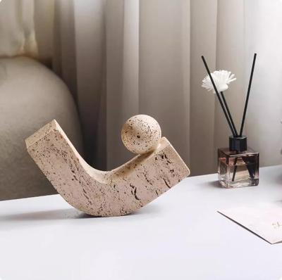 Minimalist Wabi-Sabi Abstract Hook-Shaped Ornament for Living Room Art and Study Decor