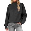Solid color pullover turtleneck sweater top long sleeve sweater for women