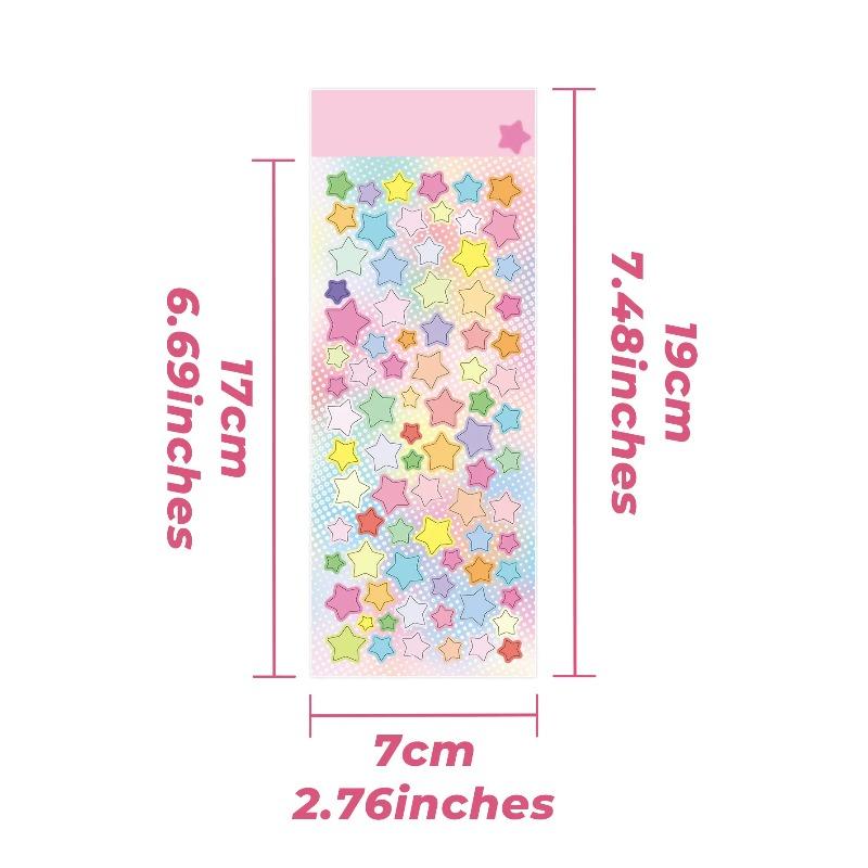 Korean Style 3D Foam Stickers Lucky Element Star Bubble Stickers Retro Journal Decorative Stickers