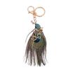Rhinestone Car Hanging Ornament Ethnic Style Bag Pendant Peacock Feather Key Chain  Bag Charms