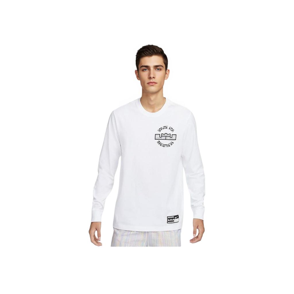 Nike James Comfortable Fashion Versatile Long Sleeve T-Shirt Men Tops White HF6192100