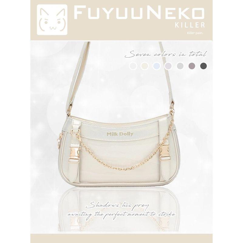 

Плавающий Кот Лолита Оригинальный Локомотив Кроссбоди Мультяшный Рюкзак Champagne color. Gold hardware. In stock