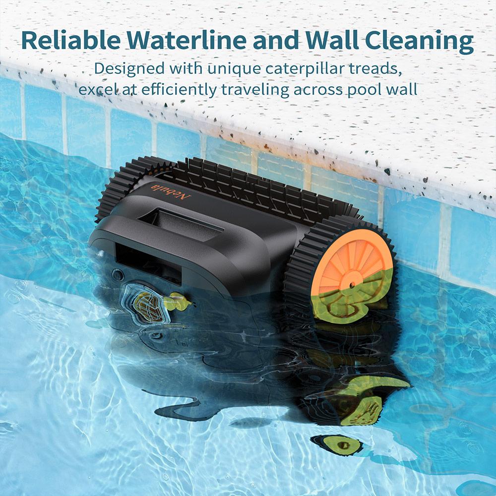 Bezdrátový robotický čistič bazénů CoasTeering Nebula, 180 minut provozu, lezení po stěnách a čištění vodní linie