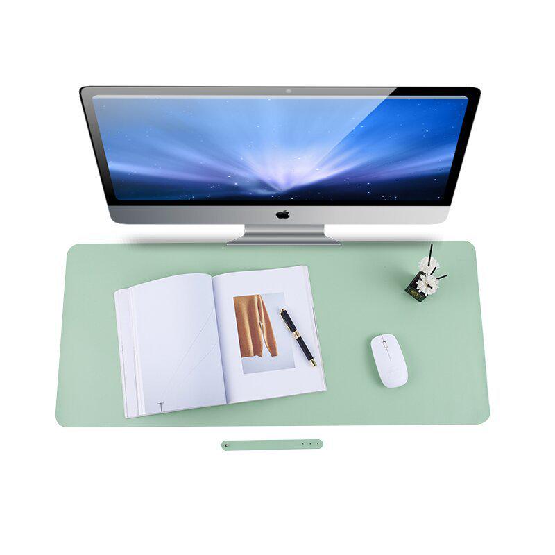 Extra Large Non-Slip Leather Mouse Pad - Stain-Resistant Computer Desk Mat with Pattern Logo