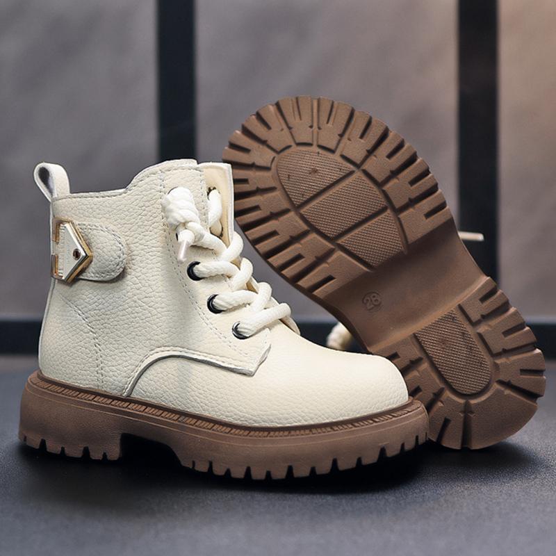 Children's Leather Shoes Autumn Winter Warm New Casual Shoes Surface Waterproof Soft Sole Fashionable Walking Shoes for Kids