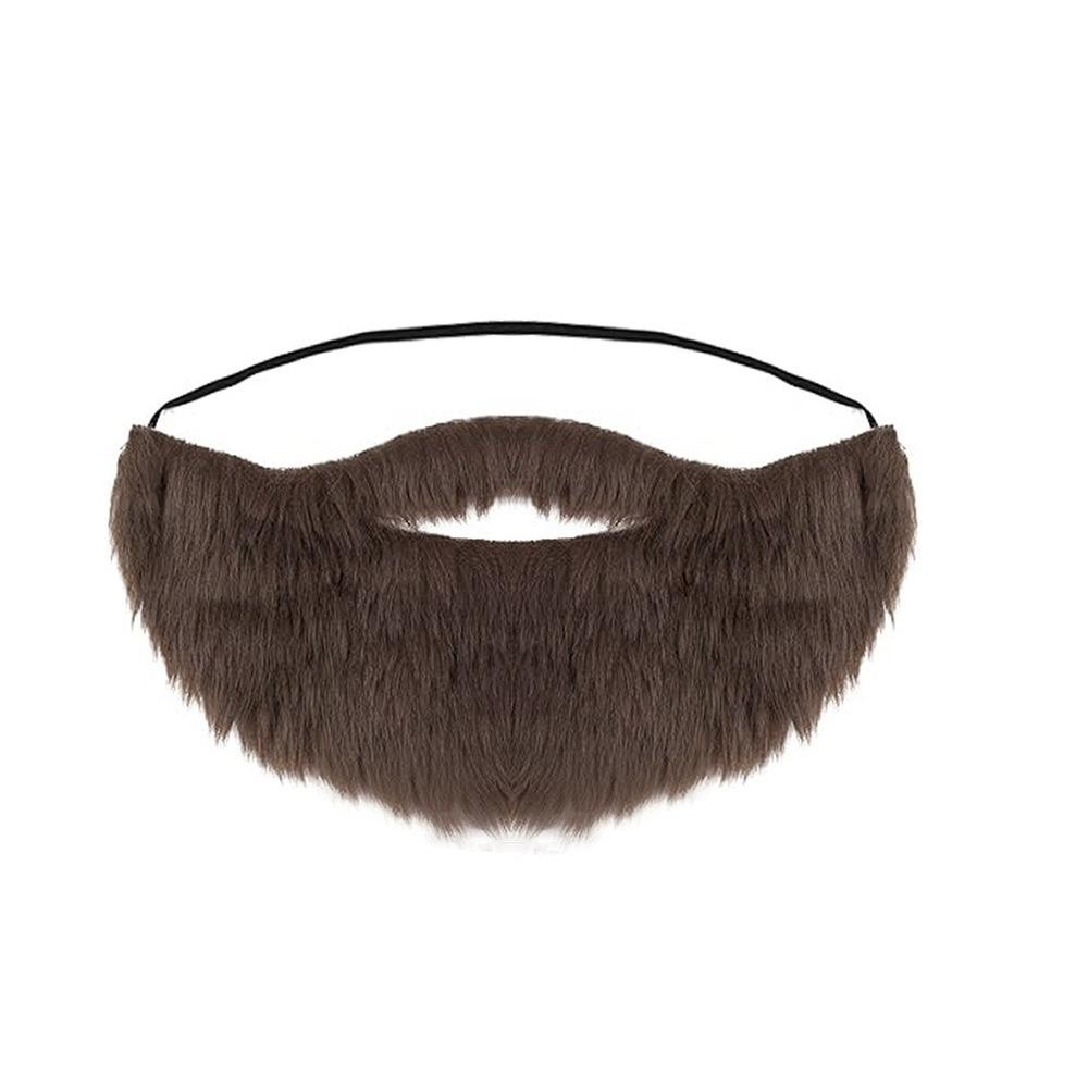 Simulated Halloween Artificial Semicircular Beard with Elastic Strap Fake Facial Hair Masquerade
