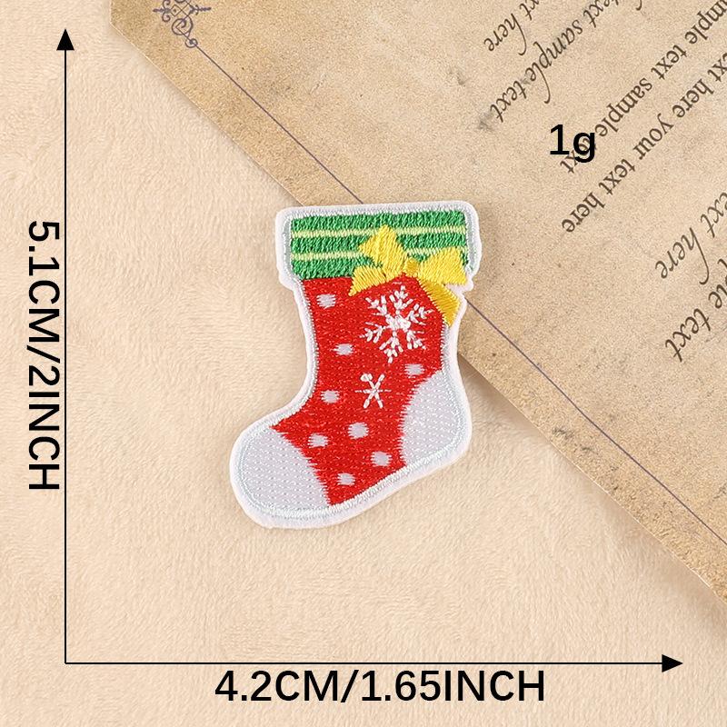 

Вышитая этикетка Вышитая наклейка Аксессуары для одежды Санта-дерево пайетки любовь нашивка на ткань наклейка 1