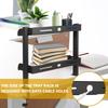 2 Tiers Clamp-on Desk Shelf No Drill Desk Organizer Rack Space Saving Adjustable Metal Computer Desktop Clamp High Load-Bearing
