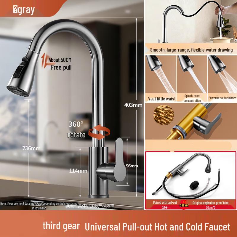 

TLXT Wall-Mounted Pull-Out Kitchen Faucet