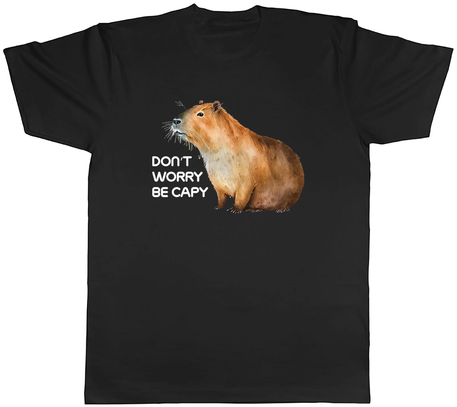 Funny Capybara Mens T-Shirt Don t Worry be Capy Unisex Tee Gift M